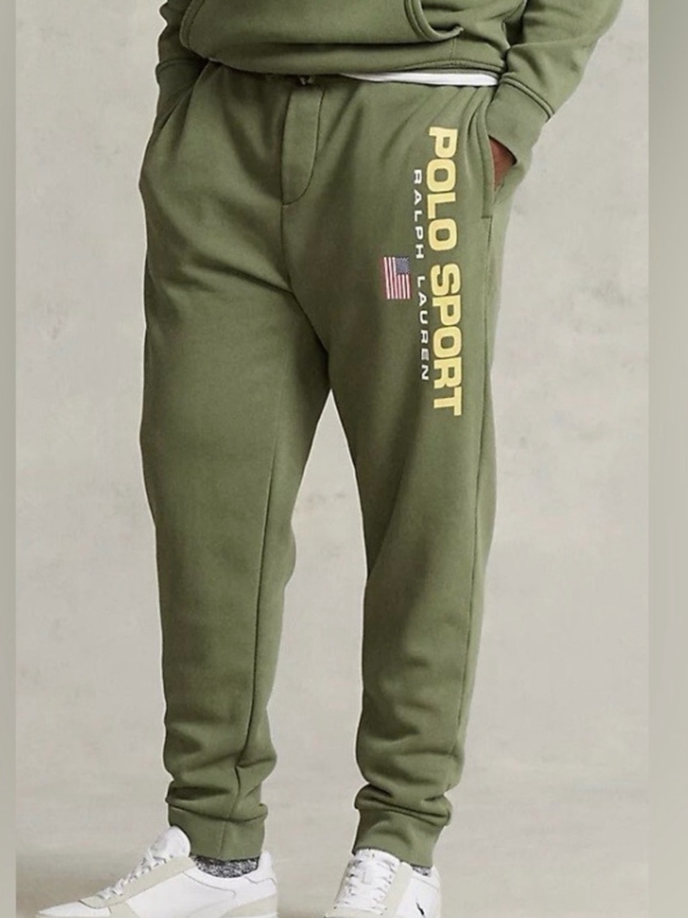 Polo Ralph Lauren Polo Sport Fleece Jogger Pants Olive Green Mens Size SMALL